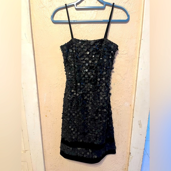 Citrine evening dress black color size 4 with sequins - Picture 1 of 4